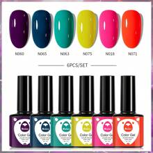 XEIJAYI XEIJAYI 6Pcs 7.3Ml Nail Gel Polish Set UV LED Soak Off Gel Polish: Get Creative With Colorful Mousse Gel Nail Polish For Home Salon Nail Art DIY For