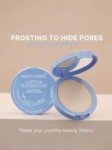 Polvo facial mate de control de aceite en 3 colores, polvo compacto duradero de fijación perfecta para el rostro con aplicación incluida