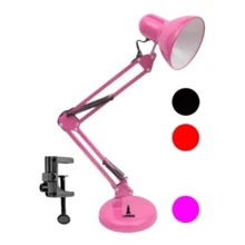 Abajur Luminaria De Mesa Techled Articulavel Luminaria Mesa Cor da estrutura preto branco