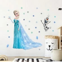 2 件冰雪公主装饰墙贴，可移除 PVC 材质墙贴，适用于客厅、卧室、婴儿房装饰墙贴，11.8 英寸 X 11.8 英寸 X2，贴纸，墙贴花，乙烯基贴花用于家居装饰，春季装饰品让您的家焕然一新，节日装饰贴纸礼物生日毕业
