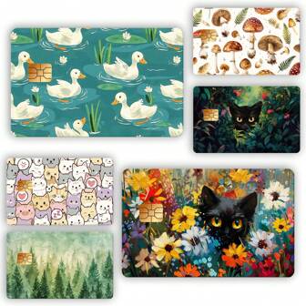 4Pcs Credit Card Skin Stickers Stylish Vinyl Credit Card Cover Wrap No Bubble Slim Credit Card Decals,Personalized Credit Card Stickers Waterproof Vinyl Protective Decal For Key, Transportation, Debit, Credit Card Back To School