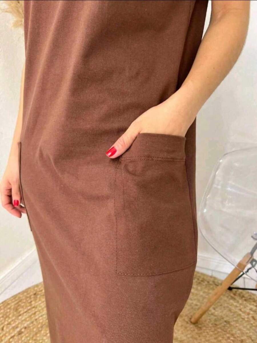 Women Dresses - 咖啡 - 查看 1