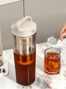 1pc Cold Brew Jug Refrigerator Water Bottle For Coffee, Fruit Tea, Sealed And Heat-Resistant, Cold Brew Drip Ice Water Bottle For Summer - White - View 7