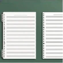 60 张 120 页 B5 活页可拆卸五线谱笔记本练习册乐谱簿音乐笔记本，适合青少年的初学者五线谱练习册，适合音乐家学习音乐、钢琴、笔记本、乐谱、书籍、音乐、吉姆·莫里森