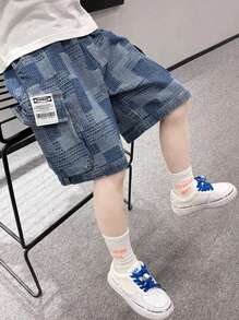 Tween Boy Summer 2024 New Style Children's Casual Denim Shorts , Lightweight Section