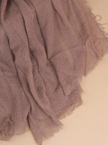 1pc Women's Solid Color Pleated Hijab, Females Classic Plain Head Wrap Scarf For Abaya Veiled Clothes - Brown - View 5