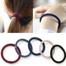10pcs Simple Solid Color Hair Ties Small Elastic Hair Bands - Multicolor - View 5