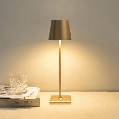 1 Đèn bàn LED hiện đại, 3 nhiệt độ màu và độ mờ vô cấp, có thể sạc lại, ánh sáng dịu bảo vệ mắt, thích hợp cho phòng ngủ/Bàn ăn tối/Cửa hàng cà phê/Nhà hàng/Hiên/Cắm trại/Trang trí nhà cửa/Trang trí phòng, v.v.