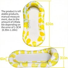 1pc Summer Water Entertainment Inflatable Lemon Hammock Net Float Lounger For Interacting And Playing In Water, Outdoor Lemon Hammock Floating Bed For Swimming Pool Parties And Summer Water Birthdays. - Lemon Float - View 7