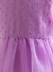 EHOMKIDS Girls' Purple Dress, Mesh Tutu Dress For Middle And Big Kids - Purple - View 4