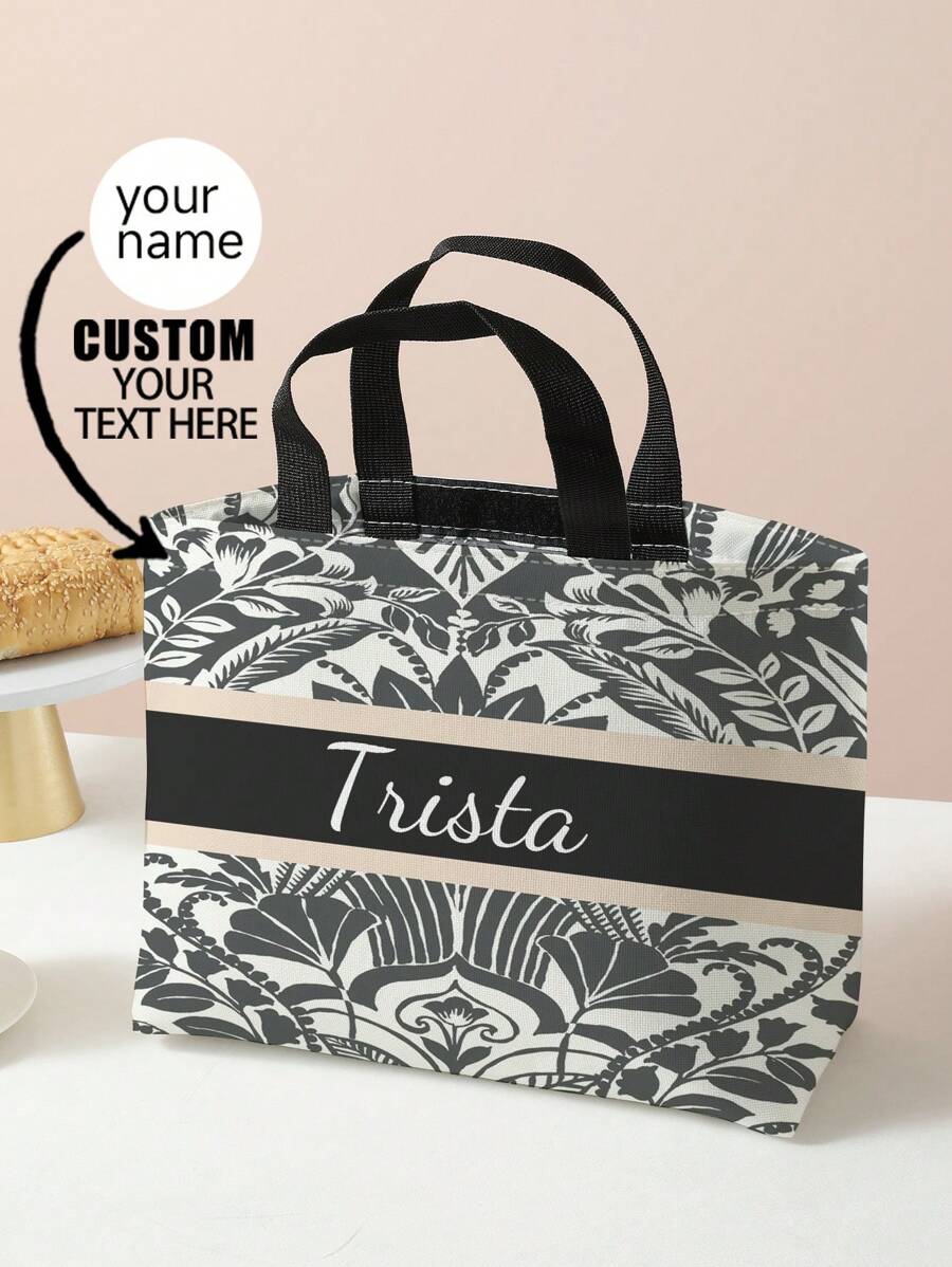 New Lunch Bag, Customized Lunch Bag (Photos, Scenery, Illustrations, Name), Can Be Customized According To Your Unique Design, Travel, Office, School, Picnic, Portable High-Capacity Lunch Bag Insulation, The Best Choice For Gifts Shop Back To School