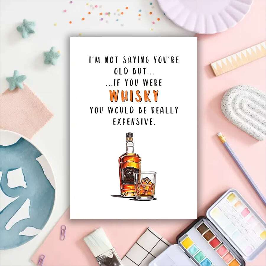 1pc Humoristische Whiskey Verjaardagskaart voor mannen, vrouwen of ...