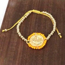 1pc Newest Virgin Mary Bracelet Men Fashion Gifts Gold Beads Bracelet Daily Wearing Multi Color Beaded Bracelets - Gold - View 14