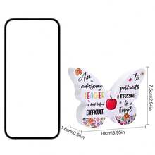 1入蝴蝶形狀教師禮物，“優秀的老師不易尋覓”節日/生日/職場/辦公室/客廳/臥室/書房/家庭桌面裝飾 - 彩色 - 查看 5