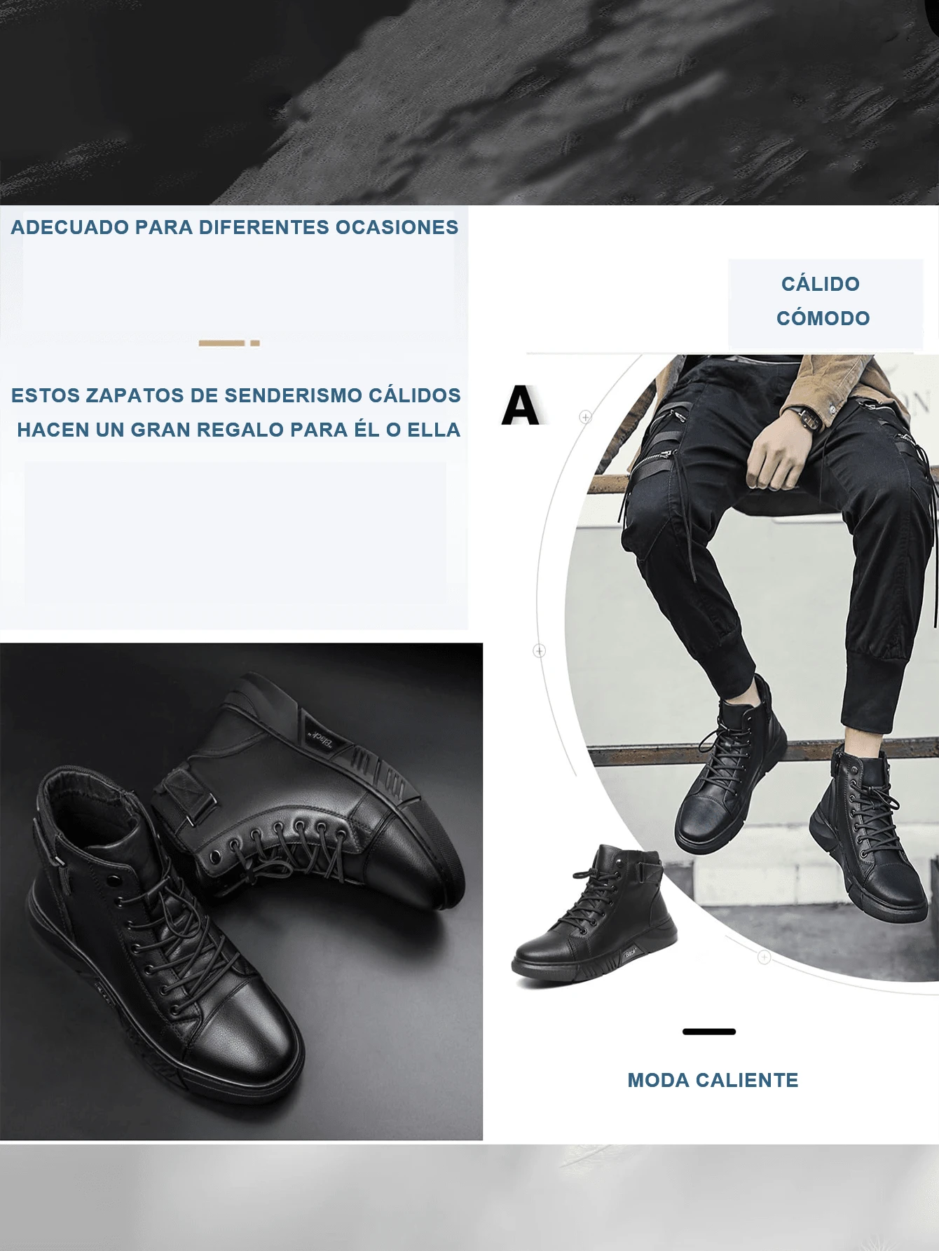 Zapatos casuales de tacón alto, zapatos casuales para hombre, zapatos casuales de tacón alto para hombre, cómodos, bonitos, rentables - Negro - Ver 1