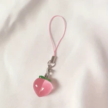 1 件可爱桃色手机挂件耳机绳，适合送给母亲、家人、朋友、生日、节日的礼物，手机挂饰，手机链 - 淺粉色 - 查看 1