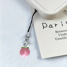 1 件可爱桃色手机挂件耳机绳，适合送给母亲、家人、朋友、生日、节日的礼物，手机挂饰，手机链 - 淺粉色 - 查看 2