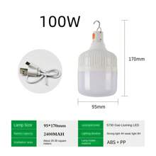 戶外USB可充電手電筒，LED燈泡，便攜式燈籠夜燈，高亮度照明功能具掛勾，適用於緊急情況、冒險、露營、釣魚 - 暖白色 - 查看 11