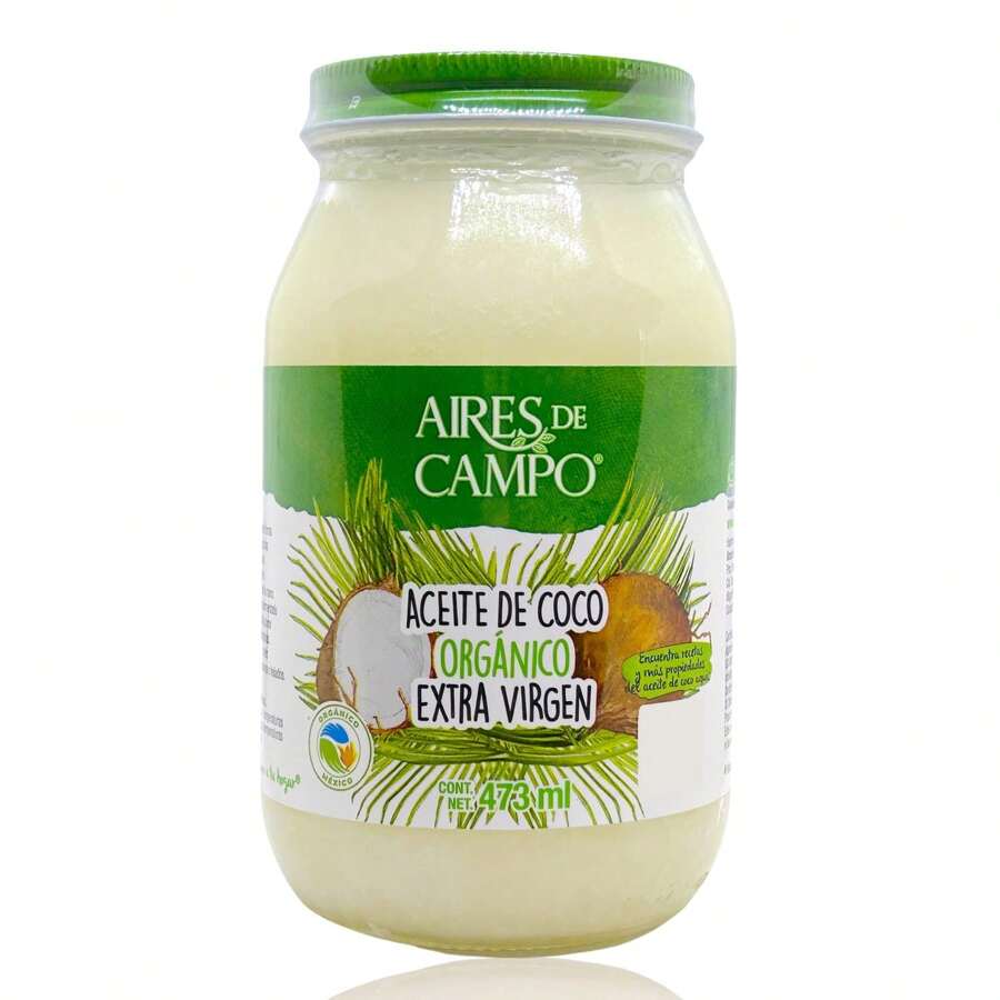 Aceite De Coco Órganico Extra Virgen 473 Ml Aires De Campo. - Blanco - Ver 1