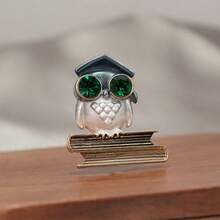1pc Vintage Owl Shaped Bachelor Cap Brooch, Graduation Gift, Back To School Gift, Teacher Gift, Classmate Gift, Commemorative Gift - Multicolor - View 6