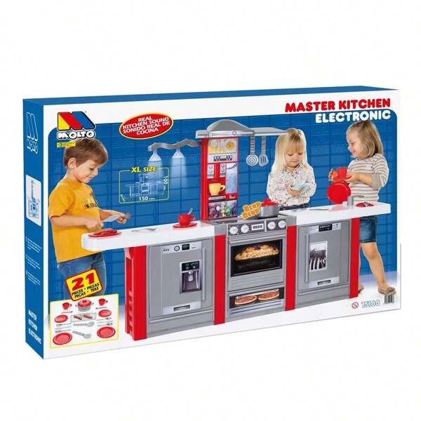 Molto Masterkitchen-Küche 3 elektronische Module mit Licht und Sound 150x100x34 cm (Molto 15168) ✅ Lieferung 24/48 Stunden nach Spanien (Halbinsel)