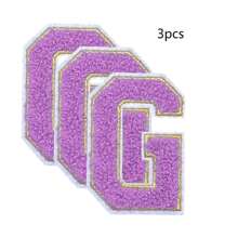 3 件 A-Z 3.15 英寸大号雪尼尔刺绣字母贴片，熨烫缝制字母贴片，用于衣服、夹克、帽子、书籍、背包的缝制贴花 - DIY 刺绣用品 - 白色 - 查看 124