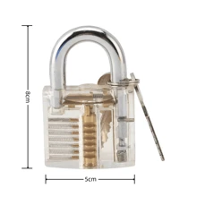 80mm Big Transparent See-Through Practice Padlock With Key, Locksmith Training Tool - Transparent - View 2