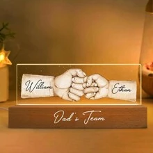 Đèn ngủ LED acrylic cá nhân hóa với thiết kế hình nắm đấm dành cho bố, có thể tùy chỉnh với tên bố và con, quà tặng Ngày của Cha, quà tặng ông, quà sinh nhật bố, đồ trang trí Ngày của Cha, 1 chiếc, đa chức năng, trang trí, có thể tái sử dụng, thanh lịch, dễ thương, chất lượng cao, màu sắc sống động, phong cách hoạt hình hiện đại, có thể tùy chỉnh, quà tặng Ngày của Cha cá nhân hóa. - Nhiều màu - Xem 6
