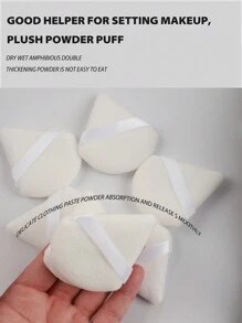 24pcs/15pcs/8pcs/3pcs Triangle Flocked Makeup Sponges, Soft Fluffy Textured, Suitable For Face/Body Powder Puff, Mixed Set Cosmetic Beauty Tools