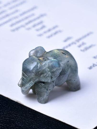 CUPIDCRYSTAL Exquisite Natural Crystal Carving Elephant, Unique Design, Healing Crystal, Stones Containing Energy, Energy Healing Meditation Stone, Perfect For Home Decor & Gift Giving, For Pocket Decoration, For Holiday Gift, From The Brand CUPIDCRYSTAL