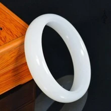 1 pulsera de jade natural de grado A, pulsera de piedras preciosas de calidad (disponible en múltiples tamaños y colores) para mujer, pulsera de moda, pulsera de meditación curativa con piedra verde lisa, pulsera de piedra natural que puede promover sabiduría, equilibrio y paz. Regálela como un regalo.