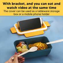 3pcs/Set Leak-Proof Lunch Box With Lunch Cup And Insulated Lunch Bag, Portable And Reusable Thermal Food Container, Microwave And Dishwasher Safe, For Office, Summer Camping And Picnic, Kitchen Storage Box And Organizer, Kitchen Accessories - Multicolor - View 6