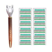 Maquinilla de afeitar manual de 6 capas para mujer, Set de afeitado, hojas reemplazables, hojas reutilizables, afeitadora femenina con tira lubricante, maquinilla de afeitar clásica,herramientas para el cabello - Multicolor - Ver 10