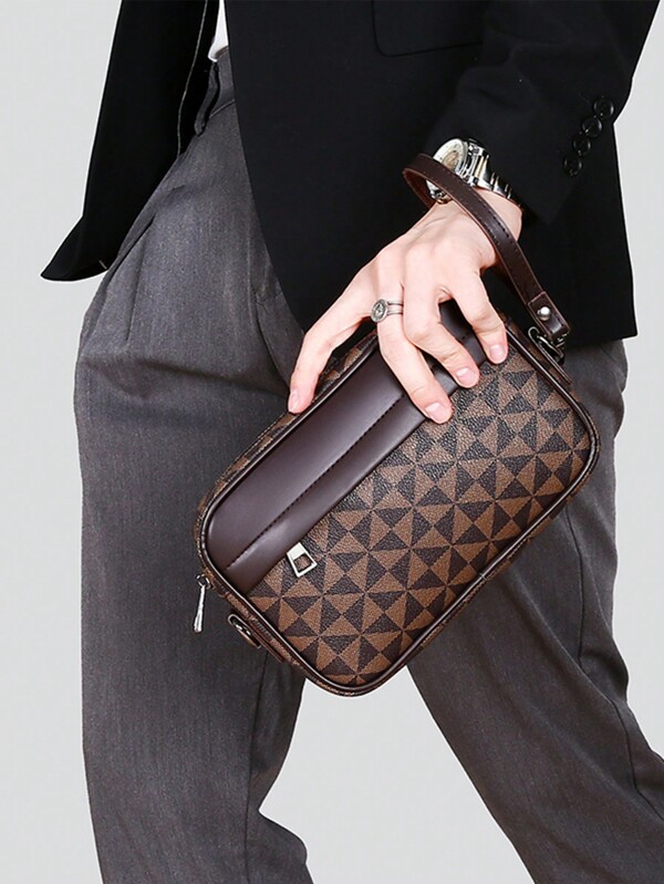 2025 Minimalist Fashion Zipper Clutch Bag, Suitable For Men's Daily Use, Travel & Vacation, Can Be Worn Diagonally As A Shoulder Bag Sling Bag Purse Vintage Side Bags For Men Gifts For Men Pouch Christmas Bags