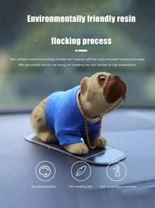 1pc Car Bobblehead Dog Cartoon Car Doll Dashboard Ornament - Brown - View 1