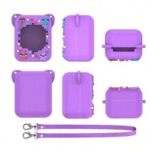 Silicone Protective Cover For BitzeeInteractive ToyDigital Pet Beezeepet Electronic Pets, Colorful Cartoon Animal & Food Pattern, Super Cute & Fun Gift For Kids, Full Body Protection, Soft Silicone, Anti-Drop Anti-Scratch, With Lanyard (Note: Only The Protective Cover And Lanyard Are Included, The Device Is Not Included) - Multicolor - View 13