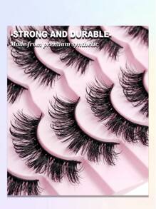 Sibeuna 7 Pairs New Moist False Eyelashes, Suitable For Cartoon, Anime, Cosplay And Various Makeup Styles, Soft & Natural, Faux Mink Material, Fashion & Versatile - 尖尾漫畫款 - 查看 6