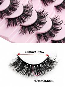 Sibeuna 7 Pairs New Moist False Eyelashes, Suitable For Cartoon, Anime, Cosplay And Various Makeup Styles, Soft & Natural, Faux Mink Material, Fashion & Versatile - 尖尾漫畫款 - 查看 3