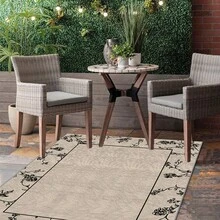 一塊高檔珍珠絨可水洗地毯，搭配簡約圖案，適用於室外草坪、陽台，並可攜帶於戶外露營和旅行車中，同時也適合作為門前踏墊。歡迎購買！ - 彩色 - 查看 6