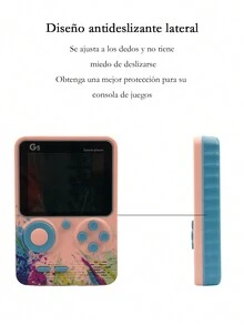 Consola De Juegos De Video Retro,Consola retro portatil G5 ,con Incorporada En 500 Juegos, con pantalla de 3.5",,conecta a un tv con cable rca incluido ,bateria recargable y cable de carga,regalos favoritos de los niños - Rosa - Ver 2