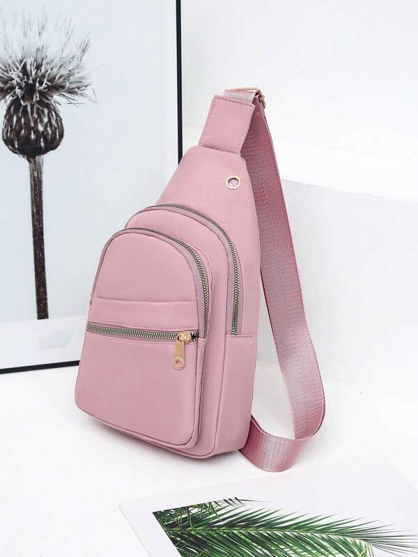 حقيبة صدر نسائية جديدة الموضة، سعة كبيرة ومقاومة للماء، حقيبة كتف متعددة الإستعمالات بفتحة لكابل البيانات