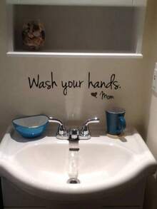 1 Sheet Waterproof Black Quote Wall Decals - Removable Bathroom Stickers For A Personalized Touch Home Bathroom Decor - Multicolor - View 1