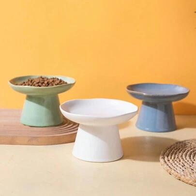 Ceramic Cat Bowl, Dog Food Bowl, Pet-Specific Feeding And Watering Bowl, Raised Neck Design For Kitten, Anti-Tip