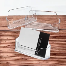 1 Pack Clear Plastic Business Card Holder, Acrylic Name Card Display Stand Fit For 30-40 Cards Back To School