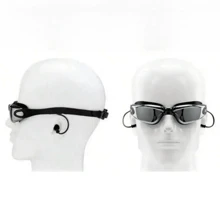 1pc One-Piece Earplug Swimming Goggles, Anti-Fog & Water-Resistant, For Outdoor Water Sports And Swimming Pools, Summer - Black - View 2