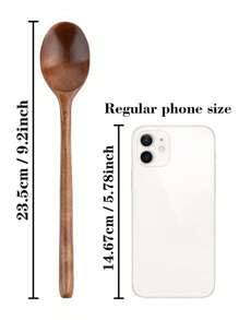 4pcs/1pc Long-Handled Wooden Spoon, 9.2inch/23.5cm Honey Spoon For Tea, Exquisite Tableware Spoon For Home, Stirring Spoon, Coffee Spoon, Wooden Spoons For Eating,Kitchen,Christmas Gift Back To School,School Supplies