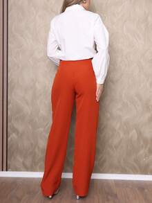 Women Pants - 橘色 - 查看 6