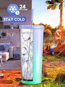 24oz Insulated Tumbler With Lid & Straw, Stainless Steel Vacuum Insulated Water Bottle, Keeps Hot/Cold For 24 Hours, 100% Leak-Proof, Fits Car Cup Holder - Violet Purple - View 5