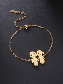 Un bracelet de nom et de date personnalisé en acier inoxydable, cadeau de créativité pour anniversaire ou anniversaire pour garçons et filles, famille