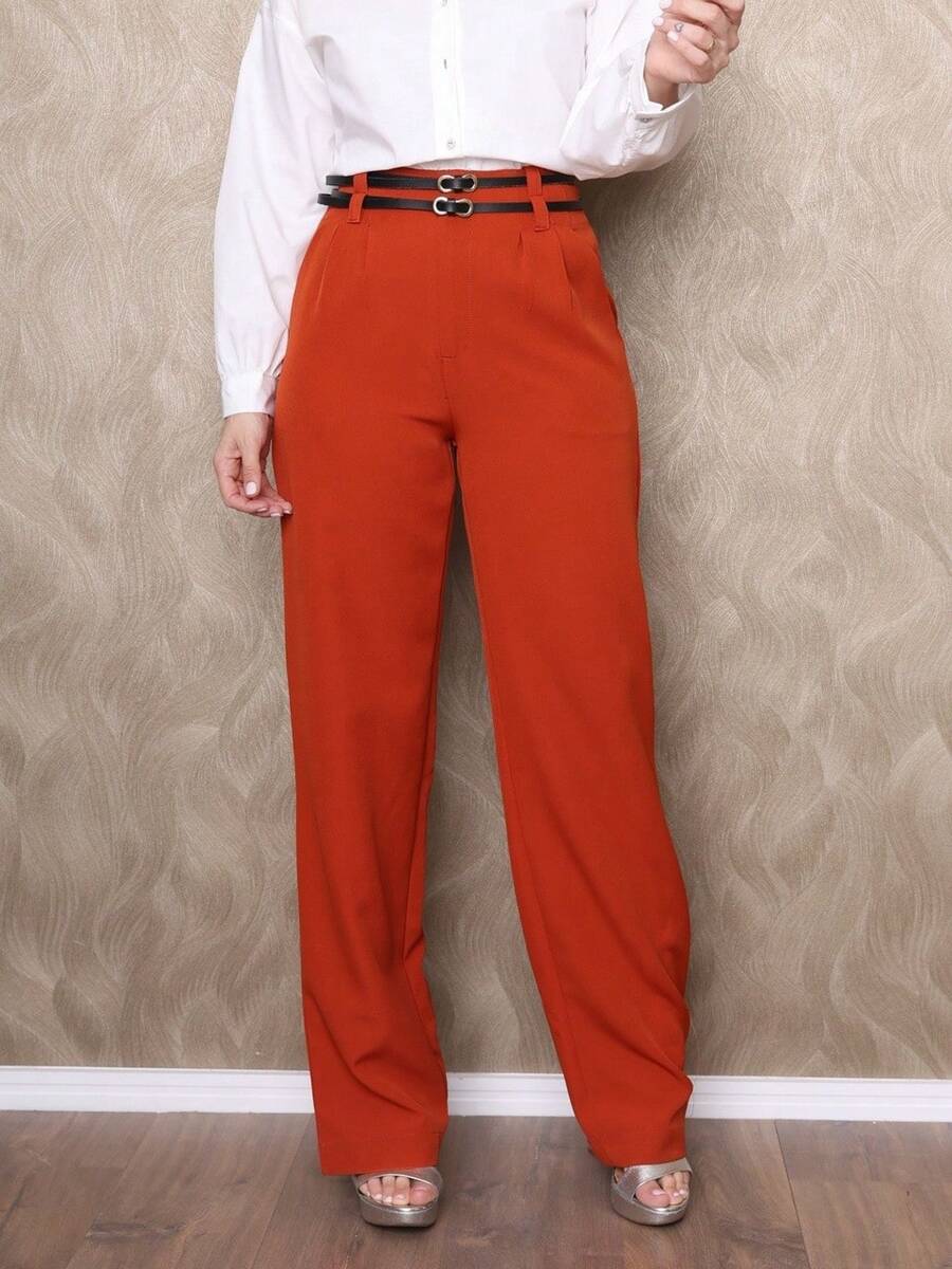 Women Pants - 橘色 - 查看 1